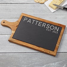 Personalized Slate & Wood Paddle Board - Rustic Family - 15944