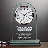 Engraved Glass Personalized Retirement Clock - Timeless Recognition - 15951
