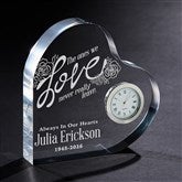 Engraved Heart Clock - The Ones We Love - 15954