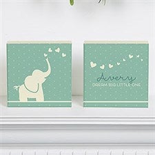 Personalized Baby Nursery Shelf Blocks Set Of 2 - Baby Zoo Animals - 15972