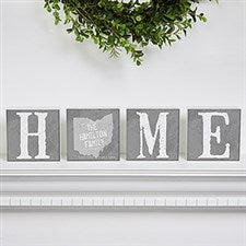 State of Love Personalized Home Sign - Square Block Set - 15974