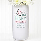 Personalized Ceramic Vase - Love Grows Here - 15977