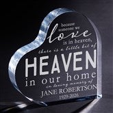 Engraved  Memorial Keepsake Gift - Heaven In Our Home Heart - 16026