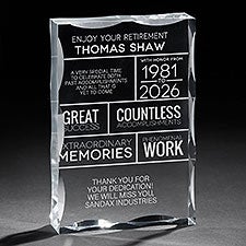 Personalized Retirement Keepsake Block - 16033