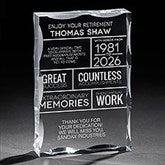 Personalized Retirement Keepsake Block - 16033