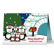 Personalized Christmas Cards - Penguin Family - 16090