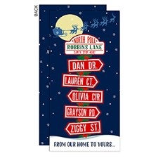 North Pole Family Sign Personalized Holiday Postcards - 16103