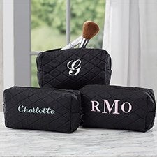 Embroidered Quilted Cosmetic Bag - 16130