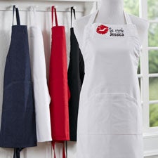 Embroidered Apron - Kiss The Cook - 16152