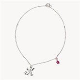 Swarovski Pearlized Birthstone and Initial Anklet - 16160D