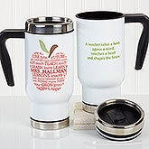 Personalized Teacher Commuter Travel Mug - Apple Scroll - 16174