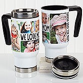 Personalized Photo Commuter Travel Mug - 5 Photos Loving Message - 16206