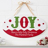 Personalized Christmas Oval Wood Sign - Jolly Jester - 16214