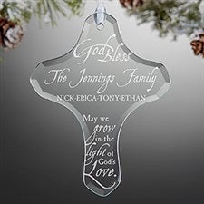 Personalized Family Cross Ornament  - Grow In Gods Love - 16219
