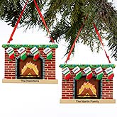 Personalized Family Christmas Ornaments - Stocking Fireplace - 16250