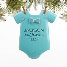 Personalized Baby Christmas Ornaments - Baby Boy Bodysuit - 16254