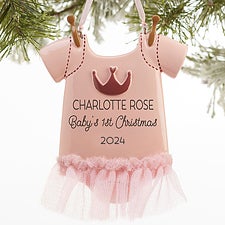 Personalized Baby Christmas Ornaments - Baby Girl Bodysuit - 16265