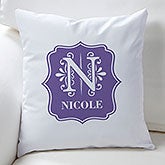 Personalized Throw Pillows - Blooming Monogram - 16305
