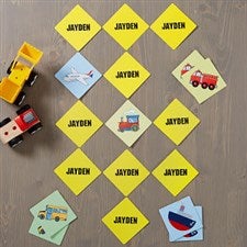 Personalized Kids Memory Game - Transportation Time - 16310