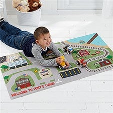 Transportation Village Kids Personalized Town Play Mat - 16312