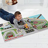 Transportation Village Kids Personalized Town Play Mat - 16312