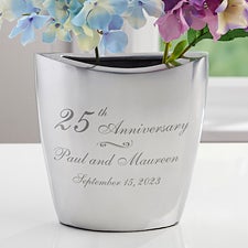 Personalized Romantic Silver Vase - Everlasting Love - 16342