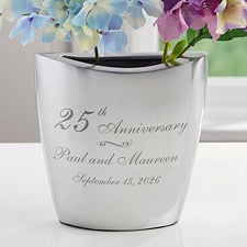 Personalized Romantic Silver Vase - Everlasting Love - 16342