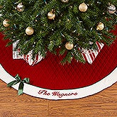 Red Personalized Quilted Tree Skirt - Winter Classic - 16349