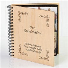 Personalized Wood Photo Album - Engraved For Grandparents - 1638