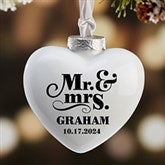 Personalized Heart Wedding Ornament - Happy Couple - 16395