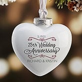 Personalized Heart Anniversary Christmas Ornament - Porcelain - 16396
