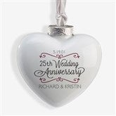 Personalized Heart Anniversary Christmas Ornament - Porcelain - 16396