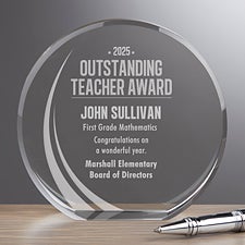 Personalized Premium Crystal Award - Outstanding Teacher - 16401