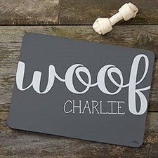 Personalized Pet Food Mat - Woof & Meow - 16419