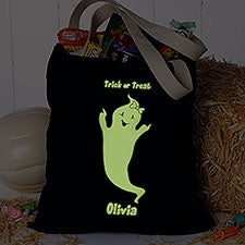 Personalized Halloween Treat Bag - Glow-In-The-Dark Ghost - 16435