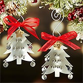 Personalized Christmas Ornaments - Hand Stamped Christmas Tree - 16482D