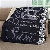 Personalized Romantic Sherpa Blanket - The Wedding Couple - 16491