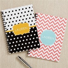 Personalized Mini Notebook Set - Preppy Chic - 16495