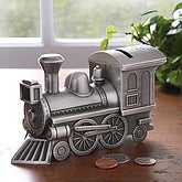 Personalized Pewter Train Bank - Free Engraving - 1163