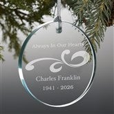 Personalized Glass Memorial Christmas Ornament - Loving Memory - 12641