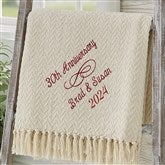 Personalized Wedding Anniversary Embroidered Afghan - 13892