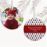 Personalized Photo Christmas Ornament - Baby - Polka Dot - Double Sided - 14641