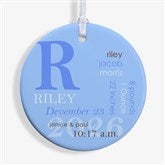 Personalized Baby Photo Christmas Ornaments - Baby Birth - Double Sided - 14842