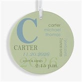 Personalized Baby Photo Christmas Ornaments - Baby Birth - Double Sided - 14842