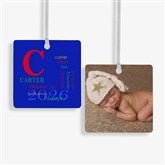 Personalized Baby Photo Christmas Ornaments - Baby Birth - Double Sided - 14842