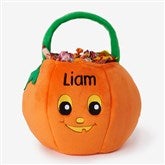 Personalized Halloween Pumpkin Boys Plush Trick or Treat Bag - 14972