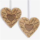 Personalized Puzzle Wood Christmas Ornament - Together We Make A Family - 15089