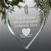 Personalized Glass Heart Christmas Ornament - Create Your Own - 15152