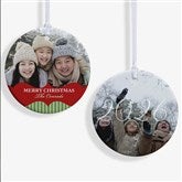 Personalized 2-Sided Photo Christmas Ornament - Classic Holiday - 15248