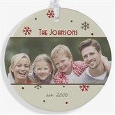 Personalized 2-Sided Photo Christmas Ornament - Snowflake - 15253